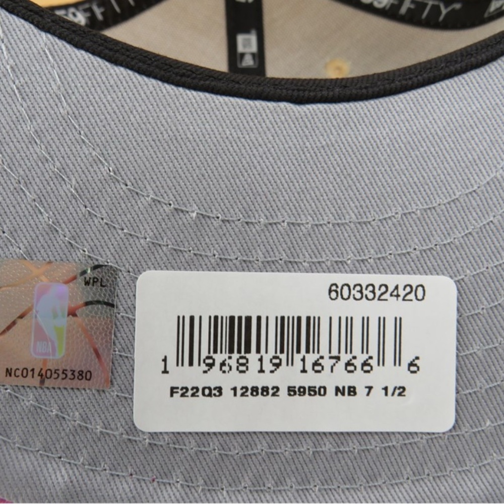 NBA New Era 59Fifty Fitted Cap Lakers Pink & Beige Men's 7 1/2 - Picture 6 of 8